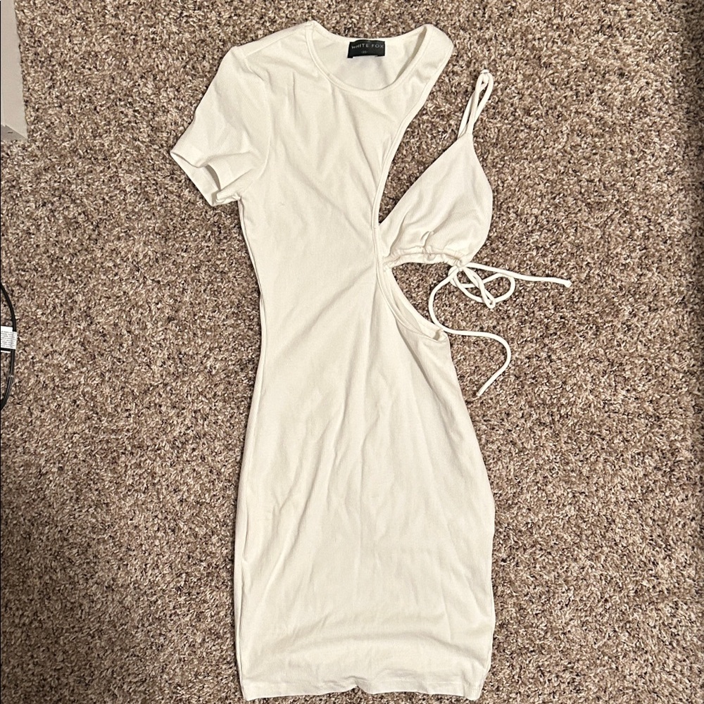 White Fox Boutique White Cut-Out Dress - Picture 2 of 2